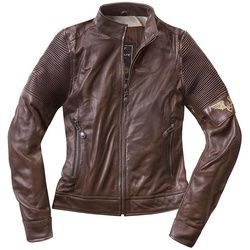 Black-Cafe London Amol Damen Motorrad Lederjacke, braun, Größe S