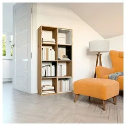 Raumhirsch Furniture Standregal Regal, Standregal, Bücherregal mit 8 Fächern, Maße 75 x 30 x 147 cm, einfache Montage, für Bücher, Spielzeug und Wohnaccessoires