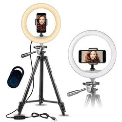 Ringlicht Stativ 10"- 52-136 cm - Bluetooth Fernbedienung - 3000-6500K