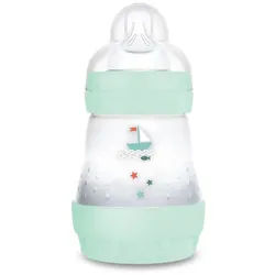 MAM Babyflasche Easy Start Baby Weithalsflasche mit SkinSoft Trinksauger blau 160 ml