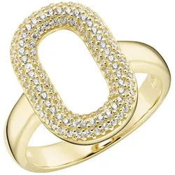 GIORGIO MARTELLO MILANO Fingerring mit weißen Zirkonia, Silber 925 goldfarben 58