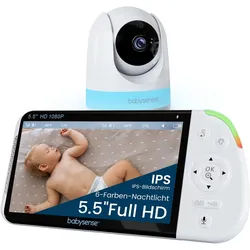Babysense Full HD Split-Screen Babyphone mit 1 Kamera St