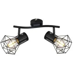 Deckenspot CAGE 2-flammig (BHT 34x19x13 cm) - schwarz - BHT 34x19x13 cm