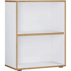 Mid.you Aktenregal , Weiß, Honigeiche , Holzwerkstoff , 1 Fächer , 60x74x33 cm , stehend , Büromöbel, Büroregale, Aktenregale