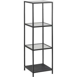Xxxl Regal , Schwarz , Glas , 33,7 Fächer , 37x119.5x35 cm , Reach , Typenauswahl, Beimöbel erhältlich , Wohnzimmer, Regale, Bücherregale