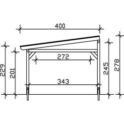 SKAN HOLZ Terrassenüberdachung Siena 541 x 400 cm Leimholz