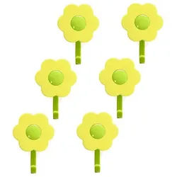 Kochblume Wandhaken Blumenhaken S, (Spar-Set, 6-St), Tragkraft bis zu 3,5 kg gelb
