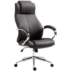 CLP Chefsessel Echtleder braun , Braun , Leder , 64x120x79 cm , Arbeitszimmer, Bürostühle, Chefsessel