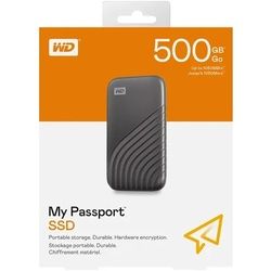 Western digital SSD 500GB, USB 3.2, Typ C, Mini My Passport, (R) 1050MB/s, (W) 1.000MB/s, Retail