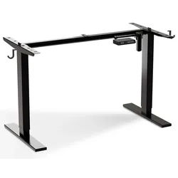 HOMAVO Schreibtisch Elektrisch höhenverstellbares Tischgestell (USB- & Type-C-Anschlüsse, 1 Controller, 4 Lenkrollen und 2 Haken) schwarz