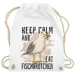 Youth Designz Turnbeutel "Fischbroetchen" Baumwoll Turnbeutel, mit trendigem Motiv weiß