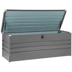 Beliani Auflagenbox Stahl grau 165/70 cm Cebrosa , Grau , Metall , 165x63x70 cm , Aufbewahrung & Schutzhüllen, Gartenboxen