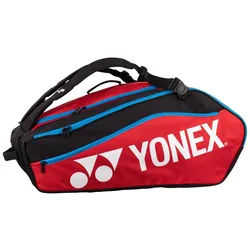 Yonex Racketbag Club Line (Schlägertasche, 3 Hauptfächer) 2024 rot/schwarz 12er