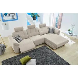 Jockenhöfer Gruppe Ecksofa »Savona L-Form«, jeweils mit USB-Ladestation an der Armlehne und mit Relaxfunktion Jockenhöfer Gruppe beige