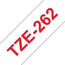 Brother Schriftband TZe-262 (lam) Rot auf Weiß 36mm x 8m Tintenpatrone weiß