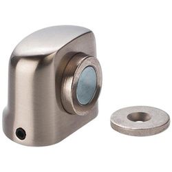 Burg Wächter Türbeschlag Magnet-Türpuffer TBM 2430 Höhe 30 mm Leichtmetall Edelstahl-Optik Dübelmontage