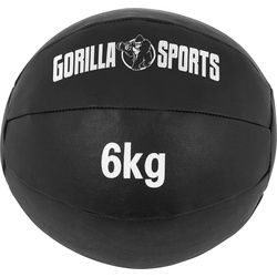 GORILLA SPORTS Medizinball Einzeln/Set, 29cm, aus Leder, Trainingsball, Fitnessball, Gewichtsball, Schwarz, Slamball, von 1 kg bis 10 kg Gewichten, für Krafttraining