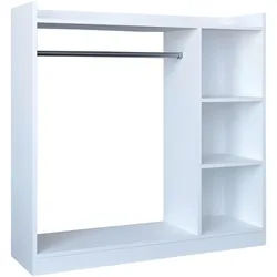 Mid.you Kleiderschrank , Weiß , Holzwerkstoff , 2 Fächer , 124x120x35 cm , ohne Türen , Schlafzimmer, Komplette Schlafzimmer und Serien, Schlafzimmerserien