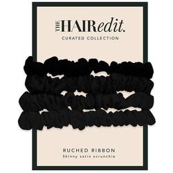 Black Ruched Ribbon Scrunchies Haargummis