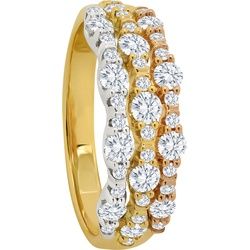 Damen Ring, 585er Gold mit 39 Diamanten, zus. ca. 1,00 Karat, 58