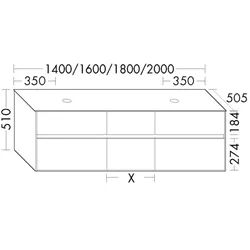 Burgbad Waschtischunterschrank rc40 Bambus Natur/Salbeigrau Hochglanz, SGBO200F4607A0354 SGBO200F4607A0354