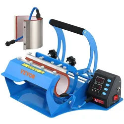 VEVOR Becherpresse Hitzepresse 11/20 Unzen Tassen Presse Maschine Heißpresse, Blau, Leistung 560 W, Temperatur & Zeit einstellbar, 0-220 °C / 0-999 s, Becherdruckmaschine, Druckmaschine Kaffeetasse
