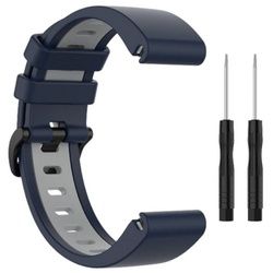 Wigento Smartwatch-Armband Für Garmin Fenix 6 / 6 Pro Kunststoff / Silikon Armband-Schutz Watch Uhr Blau-Grau Ersatz Arm Band blau|grau