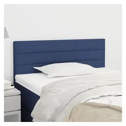 vidaXL Bett, Kopfteil Blau 90x5x78/88 cm Stoff