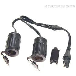 OPTIMATE Y-Splitter, SAE auf 2 x Auto-Steckdosenkupplung (No.26)