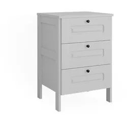 VitaliSpa Kommode Ajaton Weiß 60 x 88.4 cm , Holzwerkstoff , 3 Schubladen , Rechteckig , 60x88.4x53.4 cm , Babymöbel & Kindermöbel, Babyzimmer, Babyregale & Kinderregale