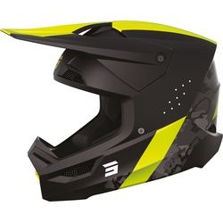Shot Race Camo Motocross Helm, schwarz-gelb, Größe XS