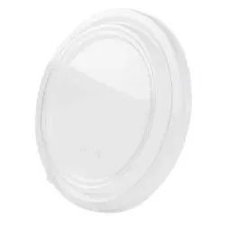 Greenbox Schalendeckel, PLA, transparent, rund, Transparenter Einwegdeckel zum Verschließen von runden Kartonschalen, 1 Packung = 50 Stück, Ø 18,5 cm