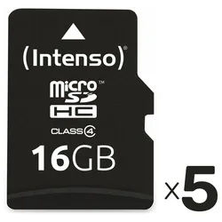 INTENSO MicroSDHC Card 16 GB 5er Pack