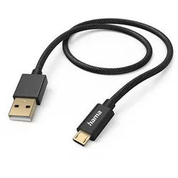 Hama Ladekabel Fabric, USB-A - Micro-USB, Nylon schwarz 1,5m