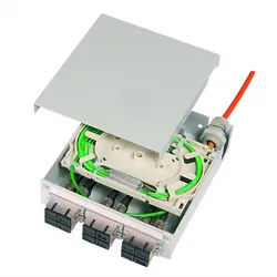 Telegärtner TS-Verteiler 6xLC-D Spleißkassette Netzwerk-Panel (bestückt, 12 Ports, Pigtails 12xE9/125, LC, 100022818) grau