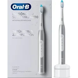 Oral-B Schallzahnbürste Pulsonic Slim Luxe 4000, Aufsteckbürsten: 1 St., 31.000 Bürstenkopfbewegungen pro Minute silberfarben