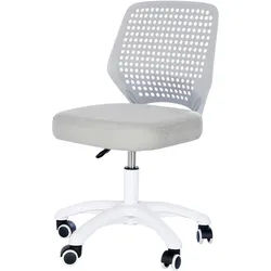 Roba Jugenddrehstuhl , Weiß, Hellgrau , Metall, Kunststoff, Textil , Füllung: Schaumstoff , 55x71.5-81.5x45 cm , ergonomische Rückenlehne , Babymöbel & Kindermöbel, Kinderzimmer & Jugendzimmer, Kinderdrehstühle & Jugenddrehstühle