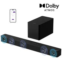 Ultimea Poseidon M60 Boom Soundbar 5.1-Kanal Dolby Atmos (HDMI, Bluetooth, 340 W, Mit Subwoofer, Mit kraftvollem Bass und klaren Stimmen) schwarz