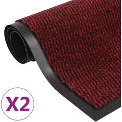 vidaXL Schmutzfangmatten 2 Stk. Rechteckig Getuftet 90x150cm Rot