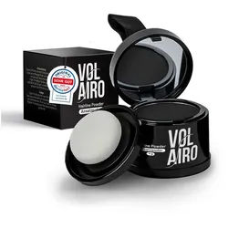 Volairo Volumenpuder Ansatzpuder – Deckt zuverlässig und wirkt natürlich, für Männer & Frauen, für Ansatz & Haarlinie & für dünner werdendes Haar, große Farbauswahl schwarz