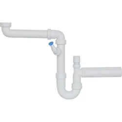 PP-Raumsparsiphon DN40 (11/2'') mit Rohrbelüfter,Abgangsrohr DN40