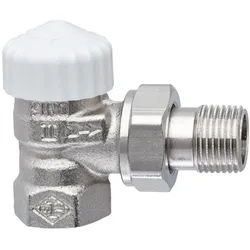 IMI Heimeier Heizkörperthermostat V-exact II, Thermostat-Ventilunterteil Rp 3/8, Eck, Rotguss vernickelt