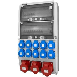 Baustromverteiler eXT 10x230V 16A Stromverteiler CEE 16A 32A LS-Schalter FI-Schalter Doktorvolt DV-7064-D