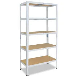 shelfplaza HOME 200x60x40 cm Schwerlastregal in weiß mit 5 Böden und 175 kg Traglast pro Boden