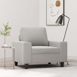 vidaXL 1-Sitzer-Sofa Hellgrau 60 cm Mikrofasergewebe