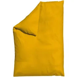 Schlafgut Bettdeckenbezug , Currygelb , Textil , Uni , 135-140x200 cm , Textiles Vertrauen - Oeko-Tex®, AZO-frei, Bsci, Oeko-Tex® Standard 100, Oeko-Tex® Made IN Green , pflegeleicht, bügelleicht, schadstoffgeprüft, weiche und anschmiegsame Oberfläche, bio, atmungsaktiv , Heimtextilien, Bettwäsche & Leintücher, Bettwäsche, Jersey-bettwäsche