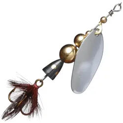 Myran Kunstköder Myran Mira Spinner Fliegenspinner Metall Köder Barsch Forelle silberfarben 3,5 cm