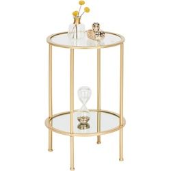 Xxxl Beistelltisch , Goldfarben , Metall, Glas , rund , Rundrohr , 38x55x38 cm , Wohnzimmer, Wohnzimmertische, Beistelltische, Beistelltische Metall