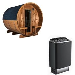 Sentiotec Sauna Komplettset Kaski 240 Panorama | Saunaofen 100 | 6 Pers.