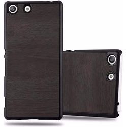 Cadorabo Hard Cover Woody Cover (Sony Xperia M5), Smartphone Hülle, Schwarz